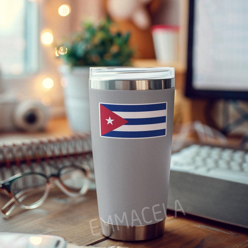 EMMACELA (3PCS) Cuba Flag stickers, Countries Flag Stickers - Waterproof Vinyl Decals For Laptops, Tumblers, Water Bottles, Books, Scrapbooks, Size 3 x 1.6 Inch - Image 5